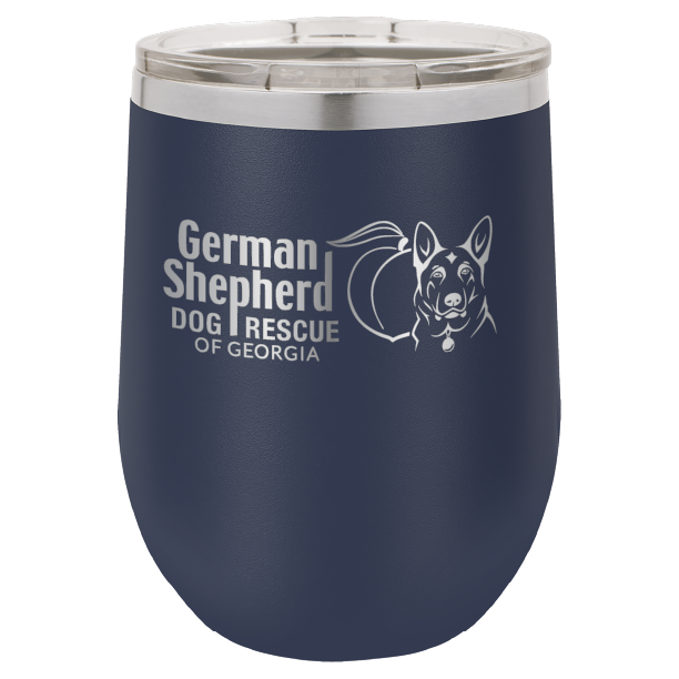 German Shepherd Dog Rescue of Georgia 12 oz Wine Tumbler - Laser Engraved