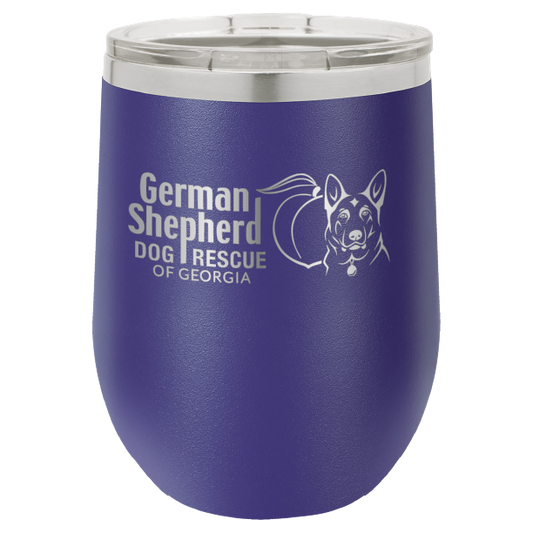 German Shepherd Dog Rescue of Georgia 12 oz Wine Tumbler - Laser Engraved