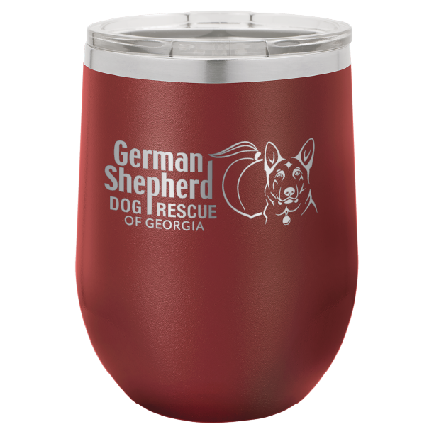 German Shepherd Dog Rescue of Georgia 12 oz Wine Tumbler - Laser Engraved