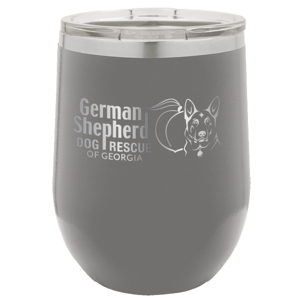 German Shepherd Dog Rescue of Georgia 12 oz Wine Tumbler - Laser Engraved