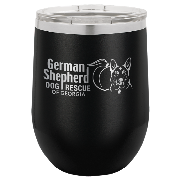 German Shepherd Dog Rescue of Georgia 12 oz Wine Tumbler - Laser Engraved