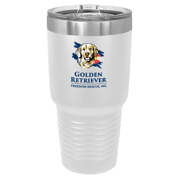 Golden Retriever Freedom Rescue 30 oz Printed Full Color Tumbler