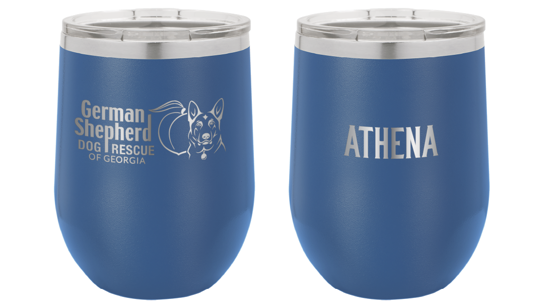 German Shepherd Dog Rescue of Georgia 12 oz Wine Tumbler - Laser Engraved