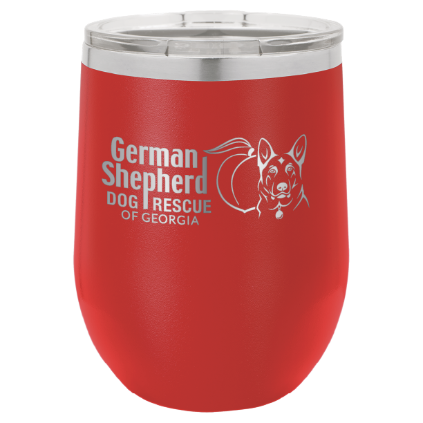 German Shepherd Dog Rescue of Georgia 12 oz Wine Tumbler - Laser Engraved