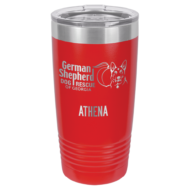 German Shepherd Dog Rescue of Georgia laser engraved tumbler in red