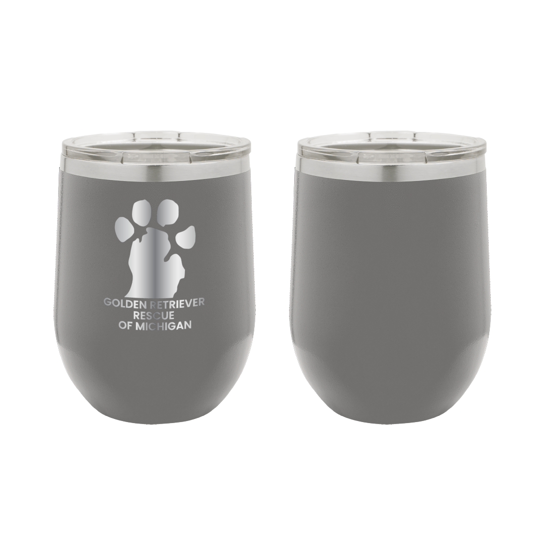 Golden Retriever Rescue of Michigan 12 oz Wine Tumbler - Laser Engraved