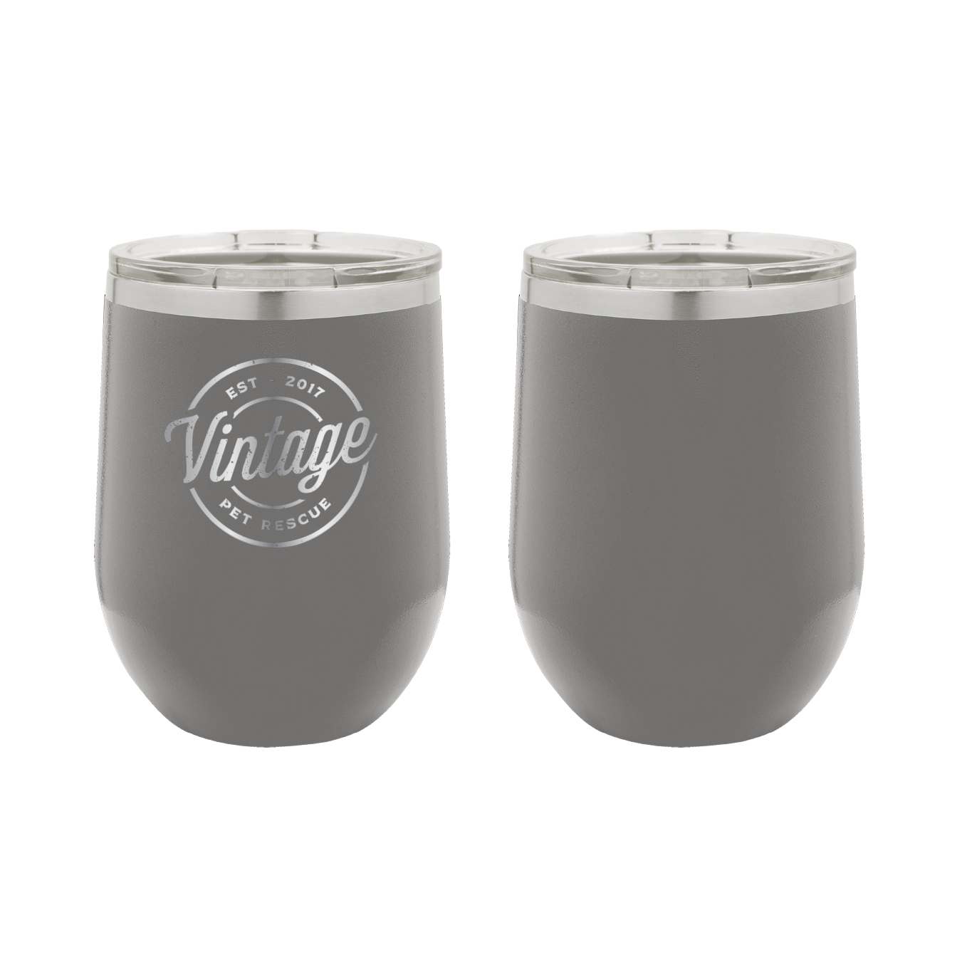 Vintage Pet Rescue 12 oz Wine Tumbler - Laser Engraved