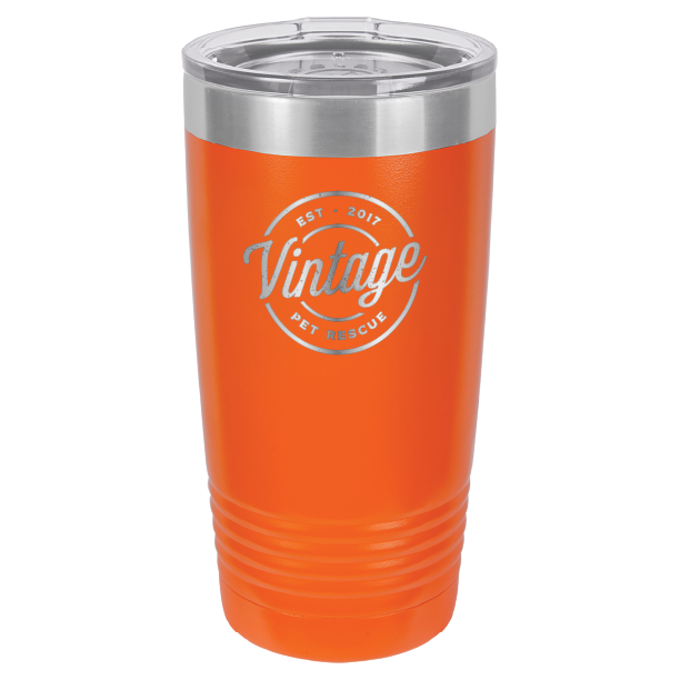 Vintage Pet Rescue Laser Engraved 20 oz. Tumbler