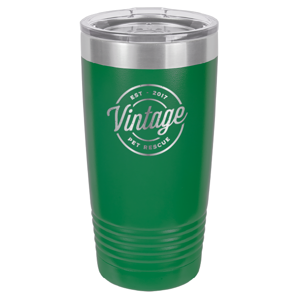 Vintage Pet Rescue Laser Engraved 20 oz. Tumbler