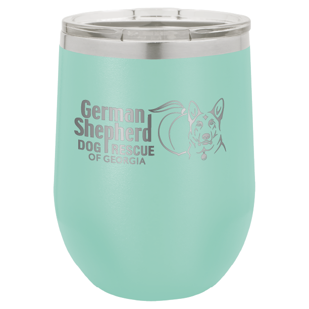 German Shepherd Dog Rescue of Georgia 12 oz Wine Tumbler - Laser Engraved