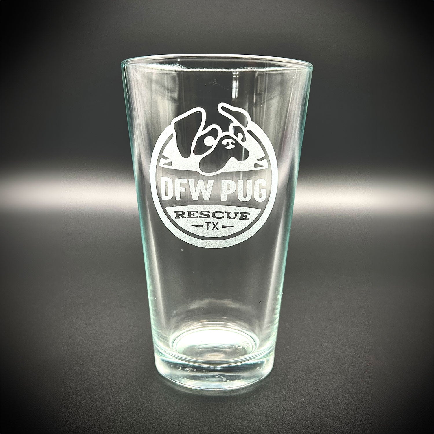DFW Pug Pint Glass