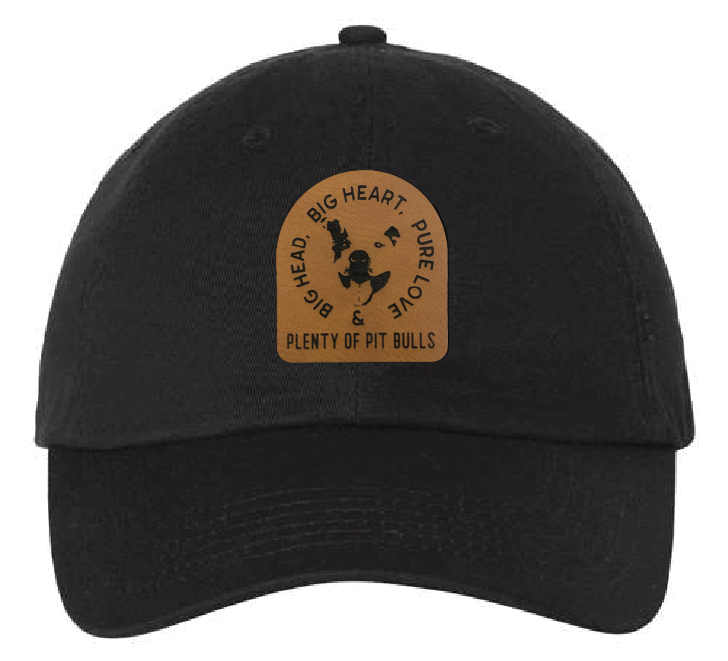 Plenty of Pit Bulls Dad Patch Hat (Black Hat, Brown Patch)