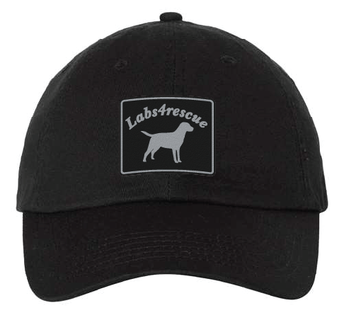 Labs4rescue Dad Patch Hat (Black Hat, Black/Silver Patch)