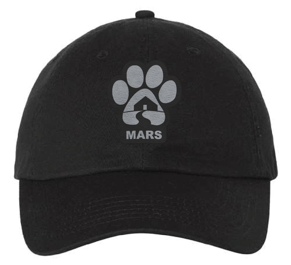Midwest Animal Rescue & Services Dad Patch Hat (Black Hat, Black/Silver Patch)