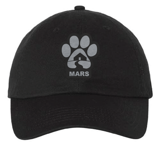 Midwest Animal Rescue & Services Dad Patch Hat (Black Hat, Black/Silver Patch)