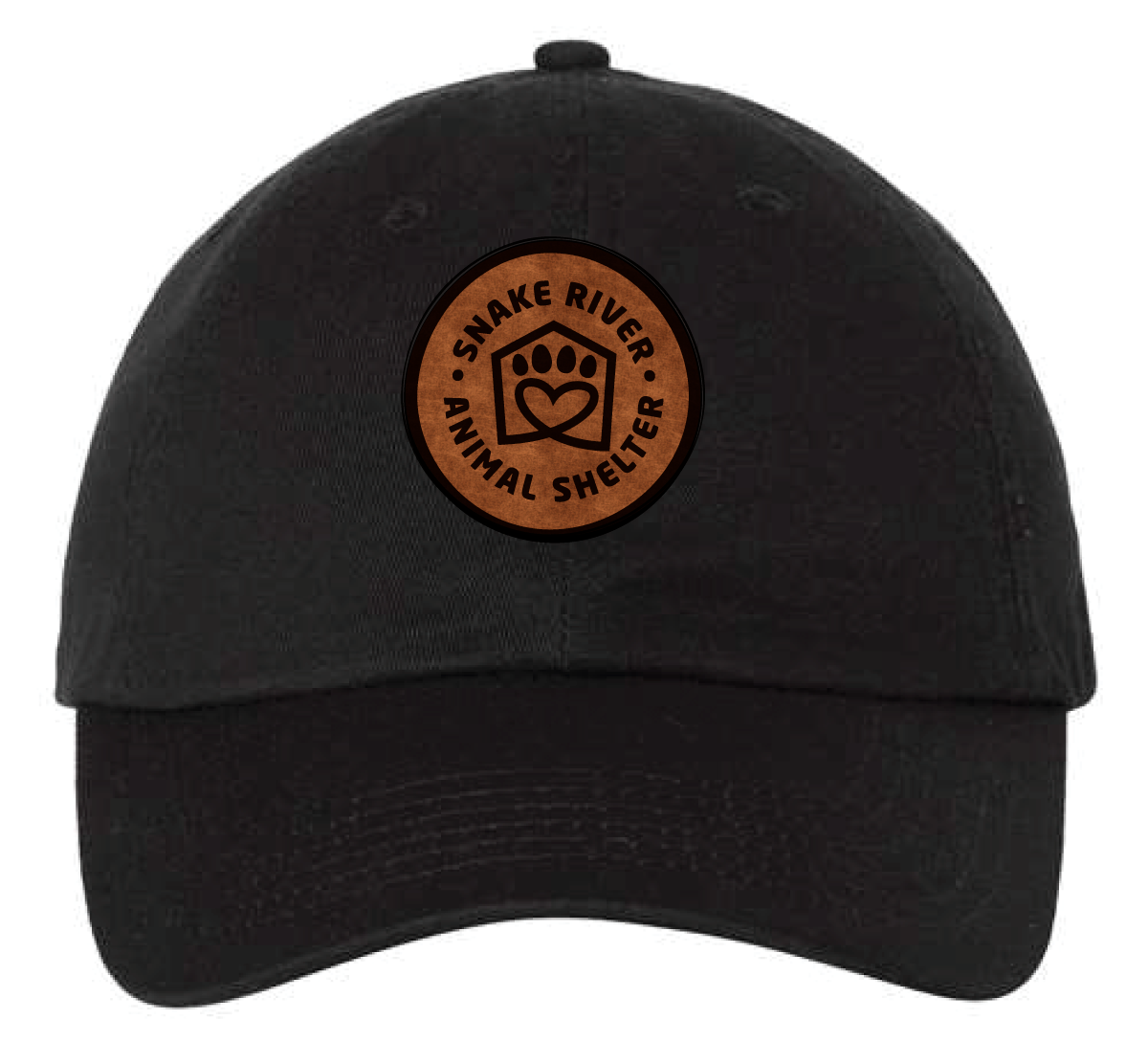 Snake River Animal Shelter Dad Patch Hat (Black Hat, Brown/Black Patch)