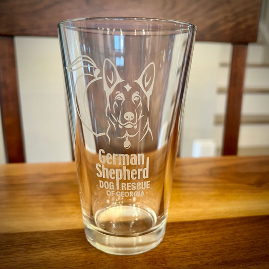 German Shepherd Dog Rescue of Georgia  Laser Engraved Ultra Smooth Pint Glass