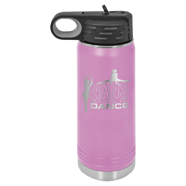 Nan's School of Dance 20 oz Laser Engraved Water Bottle - Personalizable