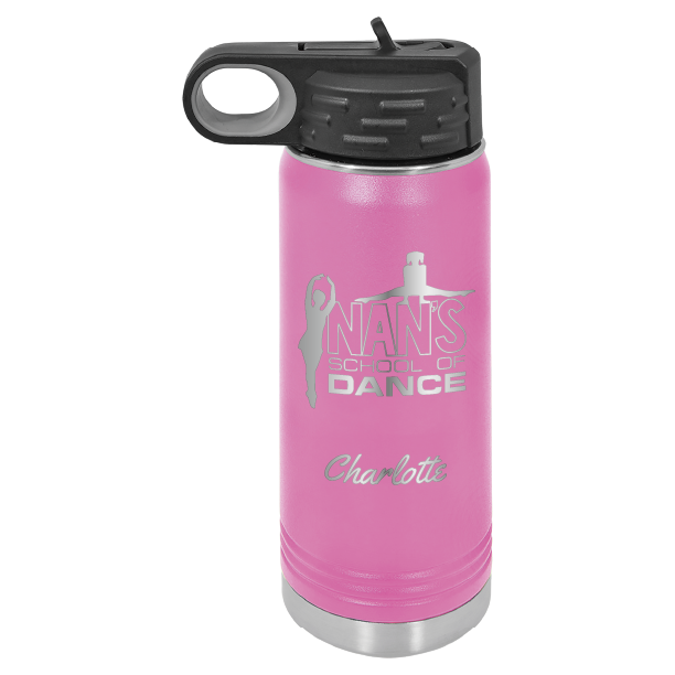 Nan's School of Dance 20 oz Laser Engraved Water Bottle - Personalizable