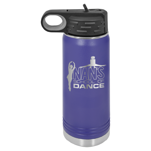 Nan's School of Dance 20 oz Laser Engraved Water Bottle - Personalizable