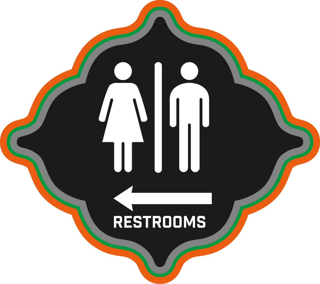Custom Bathroom Signs for Indian Market: Left Arrow