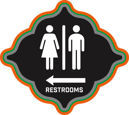 Custom Bathroom Signs for Indian Market: Left Arrow