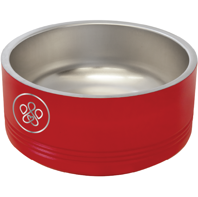 Medium Red laser engraved Pet bowl featuring the Pawfect Match logo