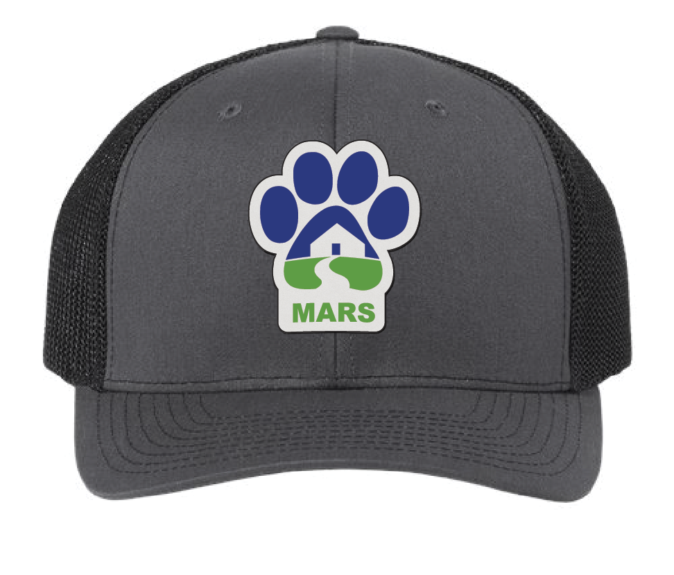Midwest Animal Rescue & Services Trucker Patch Hat (Charcoal/Black Hat, Full Color Patch)