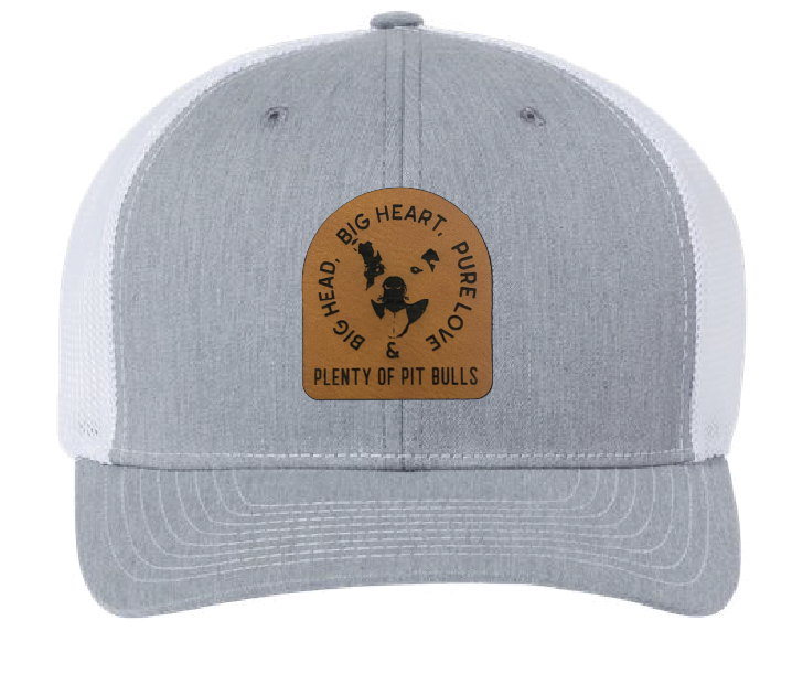 Plenty of Pit Bulls Trucker Patch Hat (Gray/White Hat, Full Color Patch)