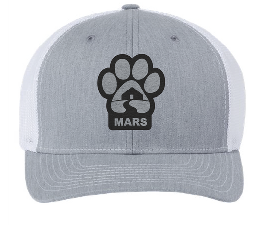 Midwest Animal Rescue & Services Trucker Patch Hat (Gray/White Hat, Black/Silver Patch)