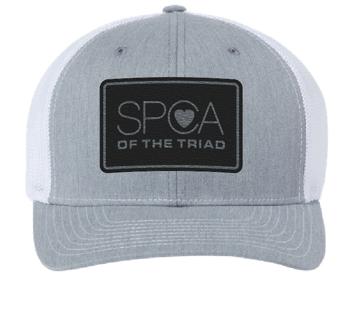 SPCA of the Triad Trucker Patch Hat (Gray/White hat, Black/Silver Patch)