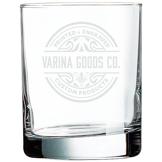 UltraSmooth Laser Engraved Rocks Glass: Qty 24 ($12.50/glass)