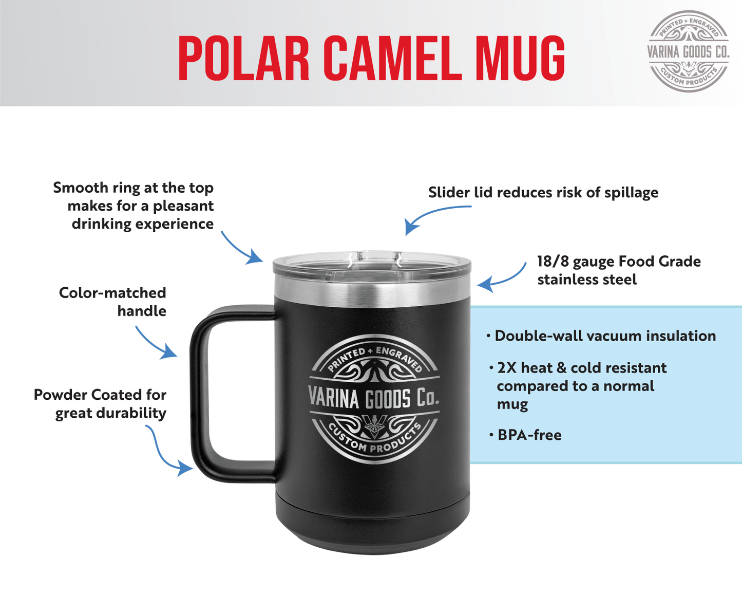 Laser Engraved 15 oz Mug with Your Logo (Case of 24)