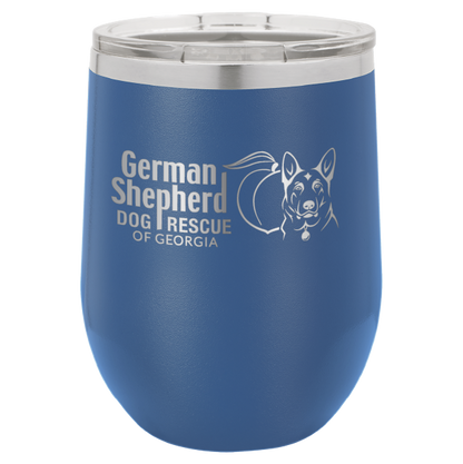 German Shepherd Dog Rescue of Georgia 12 oz Wine Tumbler - Laser Engraved