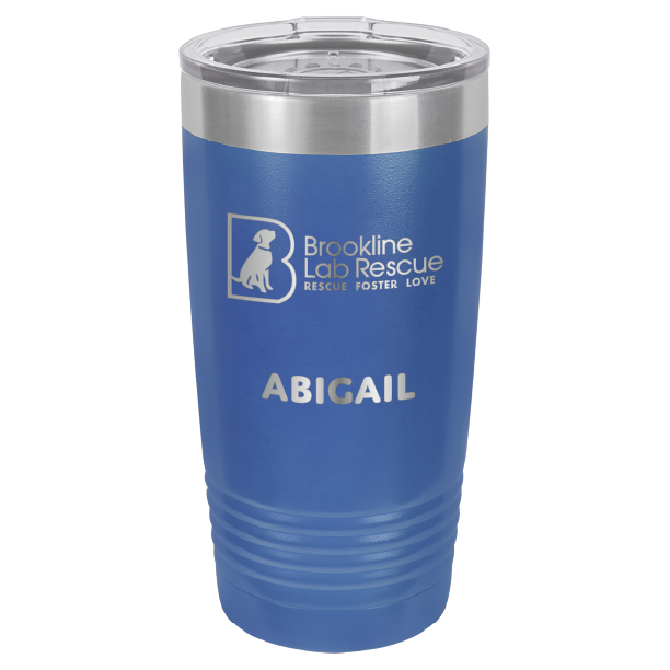 Brookline Lab Rescue Laser Engraved 20 oz tumbler