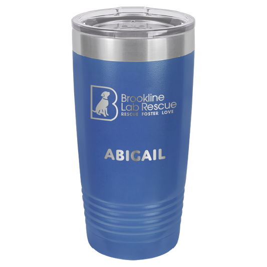 Brookline Lab Rescue Laser Engraved 20 oz tumbler