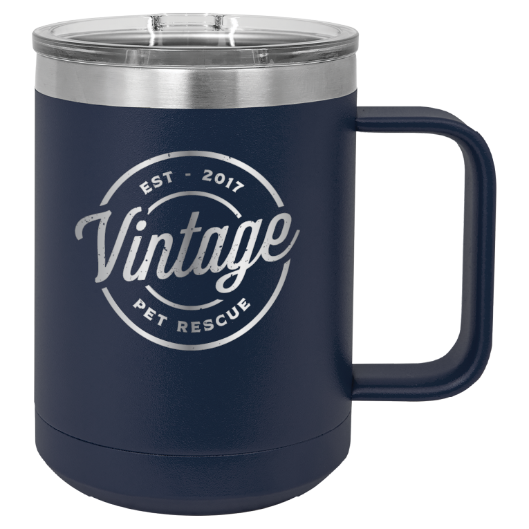 Vintage Pet Rescue 15 oz. Coffee Cup - Laser Engraved