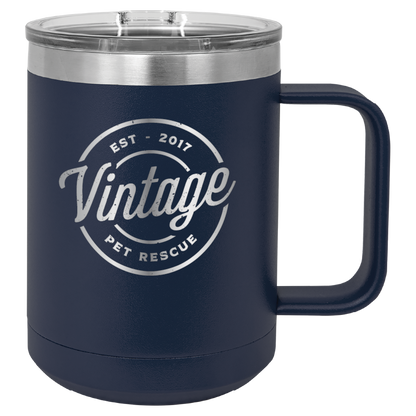 Vintage Pet Rescue 15 oz. Coffee Cup - Laser Engraved
