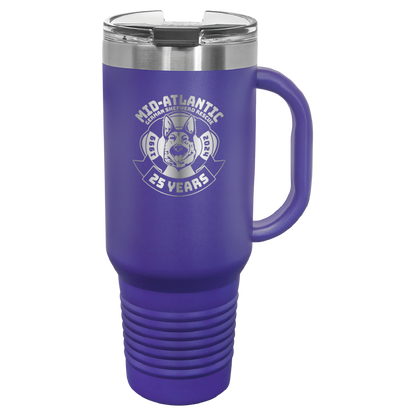 Mid-Atlantic German Shepherd Rescue 25th Anniversary 40 oz. Tumbler - Laser Engraved