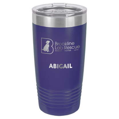 Brookline Lab Rescue Laser Engraved 20 oz tumbler