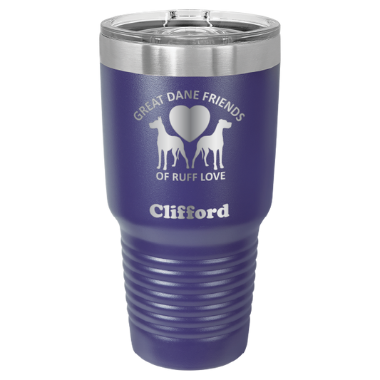 Great Dane Friends 30 oz. Tumbler - Laser Engraved, Personalizable