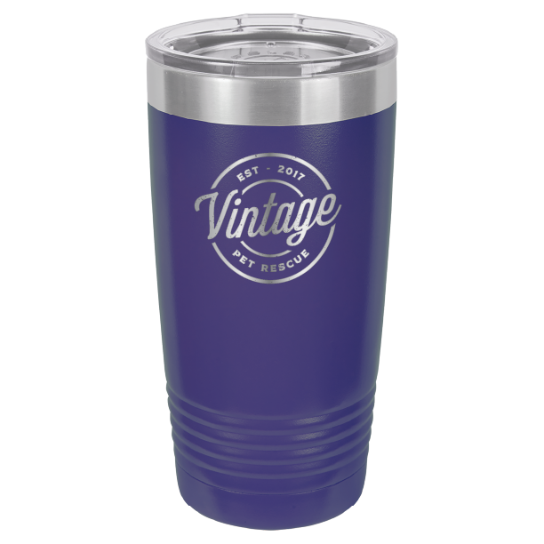 Vintage Pet Rescue Laser Engraved 20 oz. Tumbler
