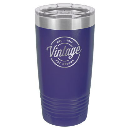 Vintage Pet Rescue Laser Engraved 20 oz. Tumbler