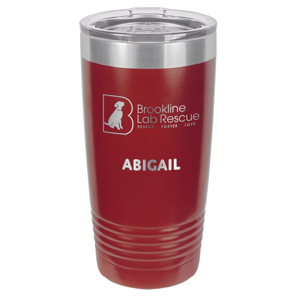 Brookline Lab Rescue Laser Engraved 20 oz tumbler