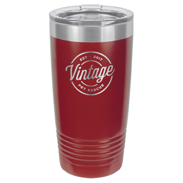 Vintage Pet Rescue Laser Engraved 20 oz. Tumbler