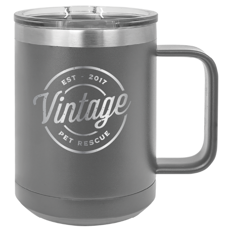 Vintage Pet Rescue 15 oz. Coffee Cup - Laser Engraved