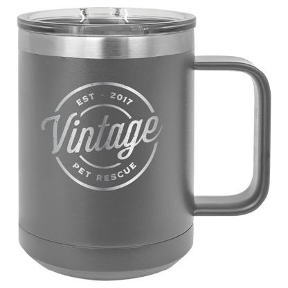 Vintage Pet Rescue 15 oz. Coffee Cup - Laser Engraved