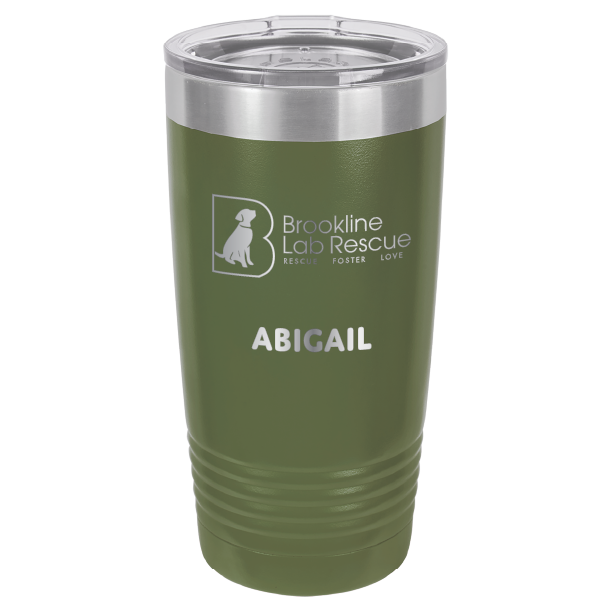 Brookline Lab Rescue Laser Engraved 20 oz tumbler