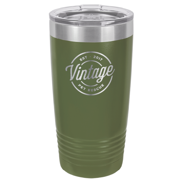 Vintage Pet Rescue Laser Engraved 20 oz. Tumbler