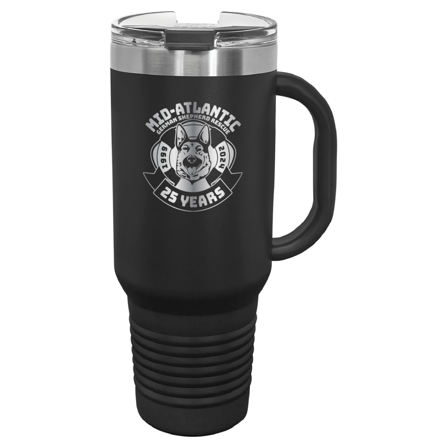 Mid-Atlantic German Shepherd Rescue 25th Anniversary 40 oz. Tumbler - Laser Engraved